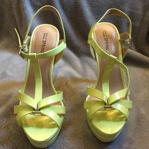 Neon green 4 inch CALL IT SPRING heals